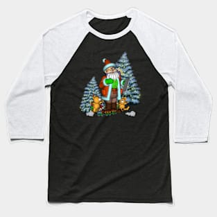 Christmas, Santa Claus with teddy bear Baseball T-Shirt